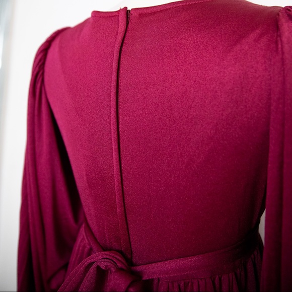 Vintage 70’s Wine Color Bohemian Dress - Picture 11 of 15